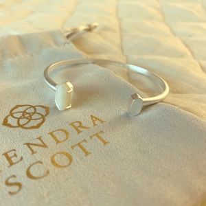 Kendra Scott Silver Cuff Bracelet in White Pearl